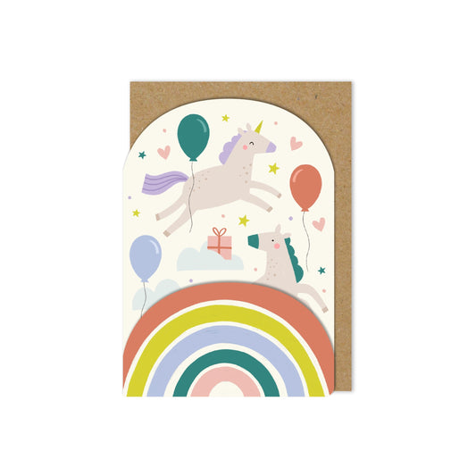 6 Pack Diecut Unicorns Under the sea Birthday card