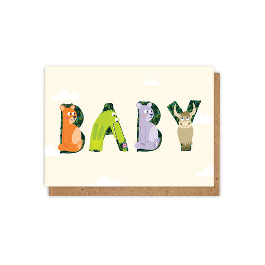 6 Pack Animal Alphabet Neutral BABY Card