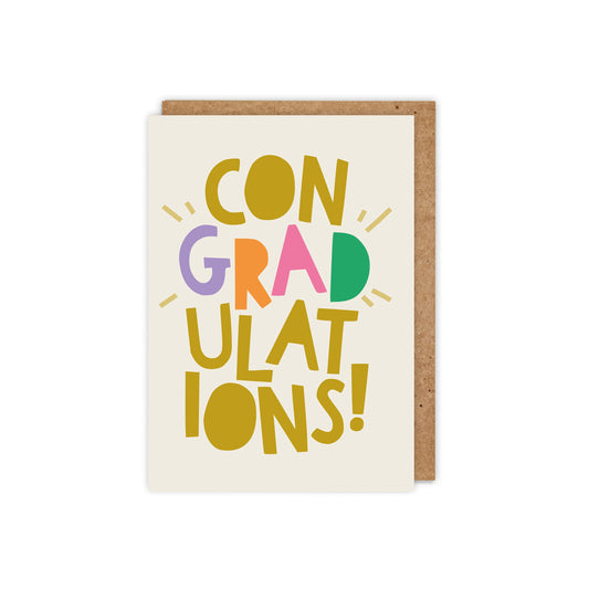 6 Pack Con-GRAD-ulations! Typographic graduation card
