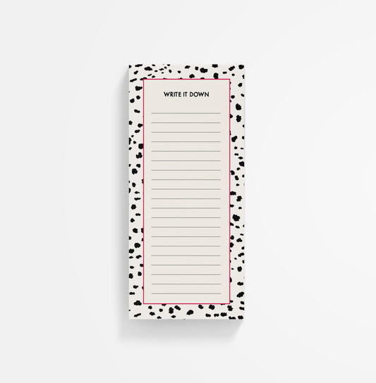 Dalmatian Print List Notepad
