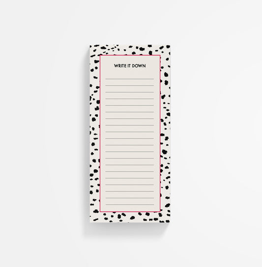 4 Pack Dalmatian Print List Notepad
