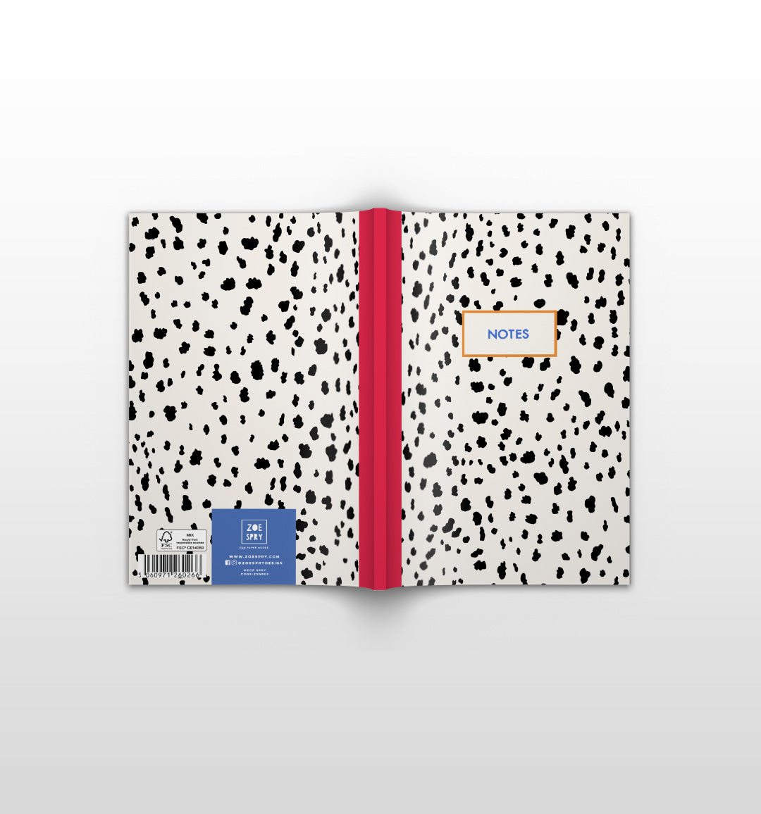Dalmatian print 'notes' 96 lined page A5 Notebook