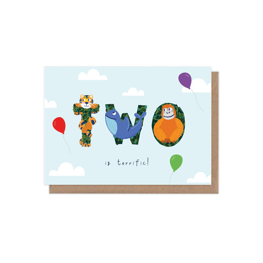 Two is Terrific 2nd Birthday Card