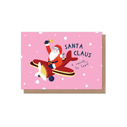 6 Pack Santa Claus is Coming to Town Christmas Card
