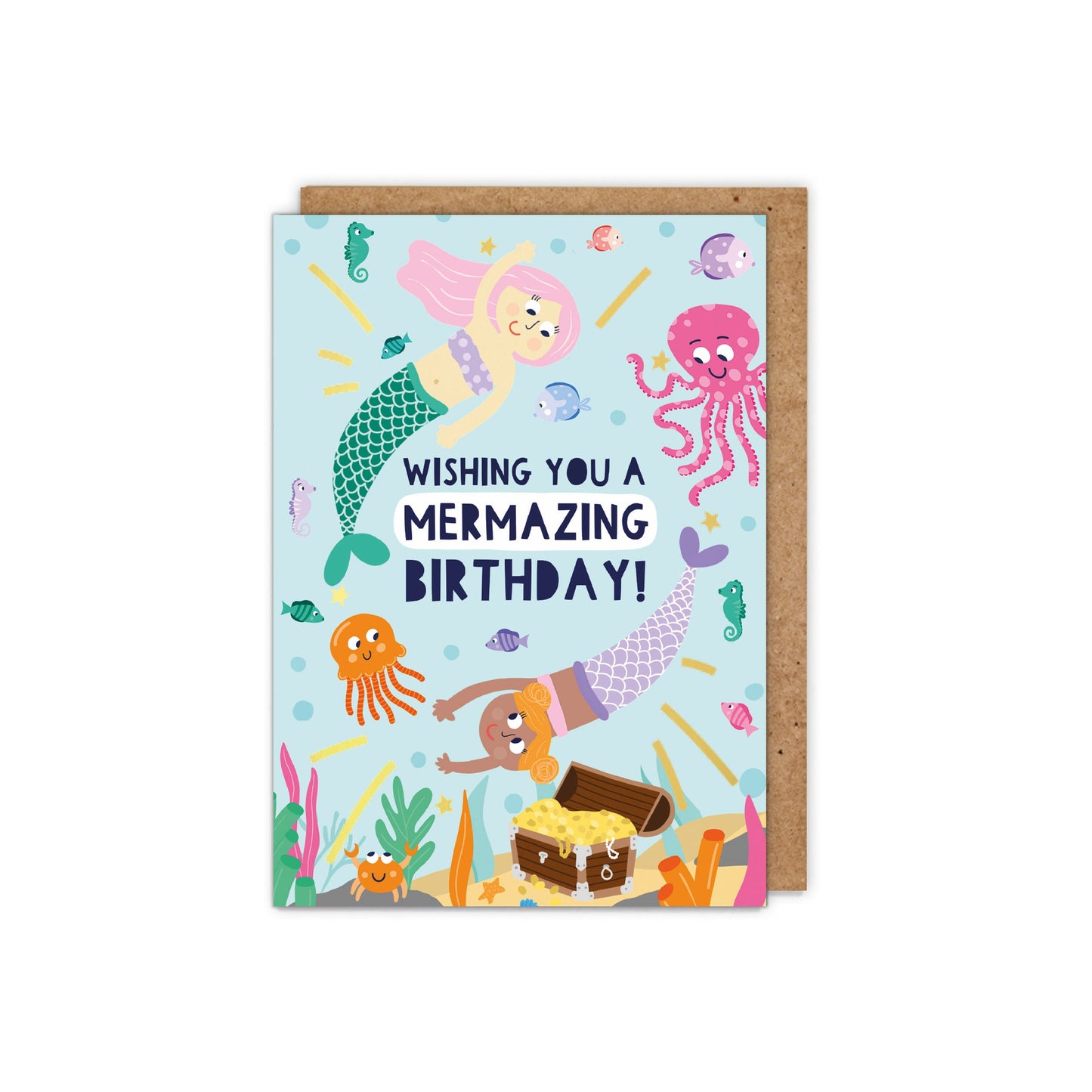 Wishing you a Mermazing Birthday' Gold Foiled Children's Birthday Card