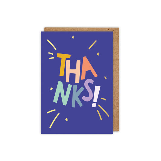 THANKS! Gold Foiled Birthday Card