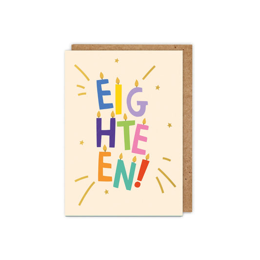 6 Pack EIGHTEEN! Gold Foiled Birthday Card