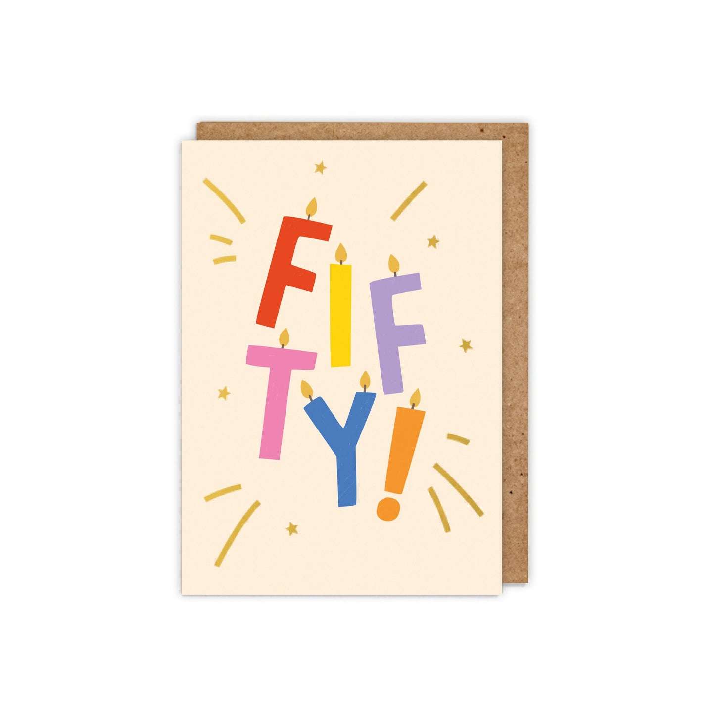 FIFTY! Gold Foiled Birthday Card