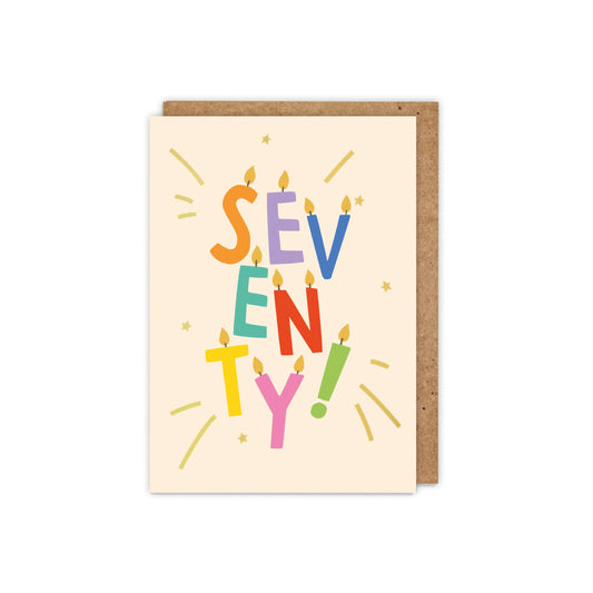 6 Pack SEVENTY! Gold Foiled Birthday Card