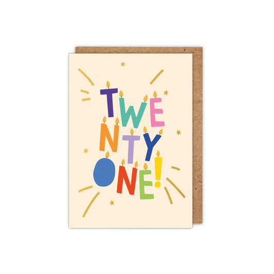 TWENTY ONE! Gold Foiled Birthday Card