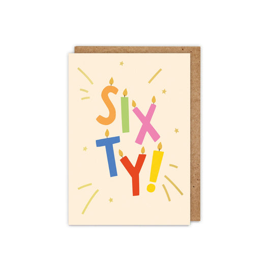 6 Pack SIXTY! Gold Foiled Birthday Card