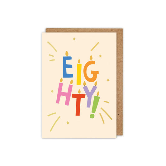 6 Pack EIGHTY! Gold Foiled Birthday Card