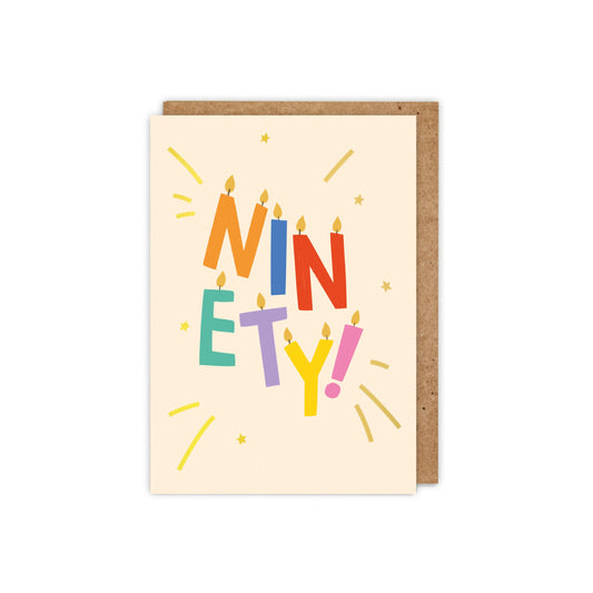 NINETY! Gold Foiled Birthday Card
