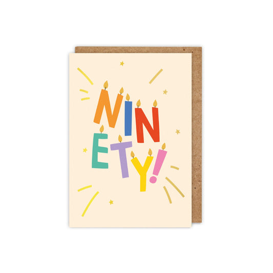 6 Pack NINETY! Gold Foiled Birthday Card