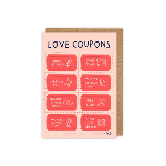 6 Pack Love Coupons Card