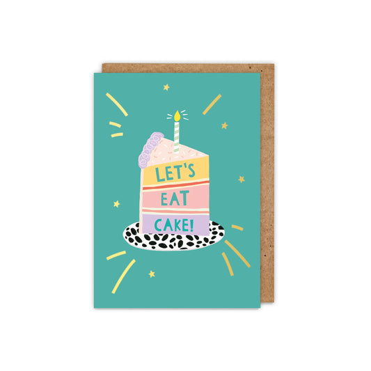 Let's Eat Cake! Gold Foiled Birthday Card